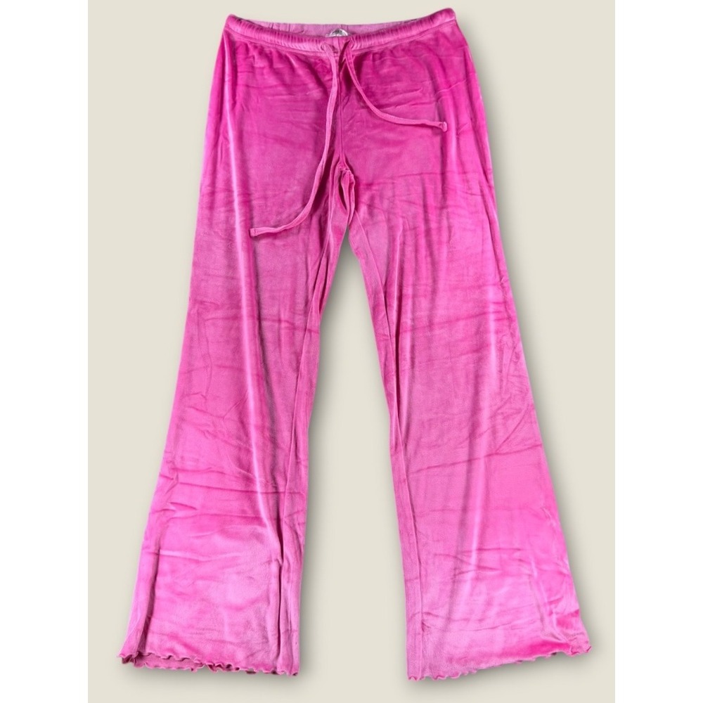 Juicy Couture Hot Pink Velour Rhinestone Logo Sleepwear Lounge Pants Womens M